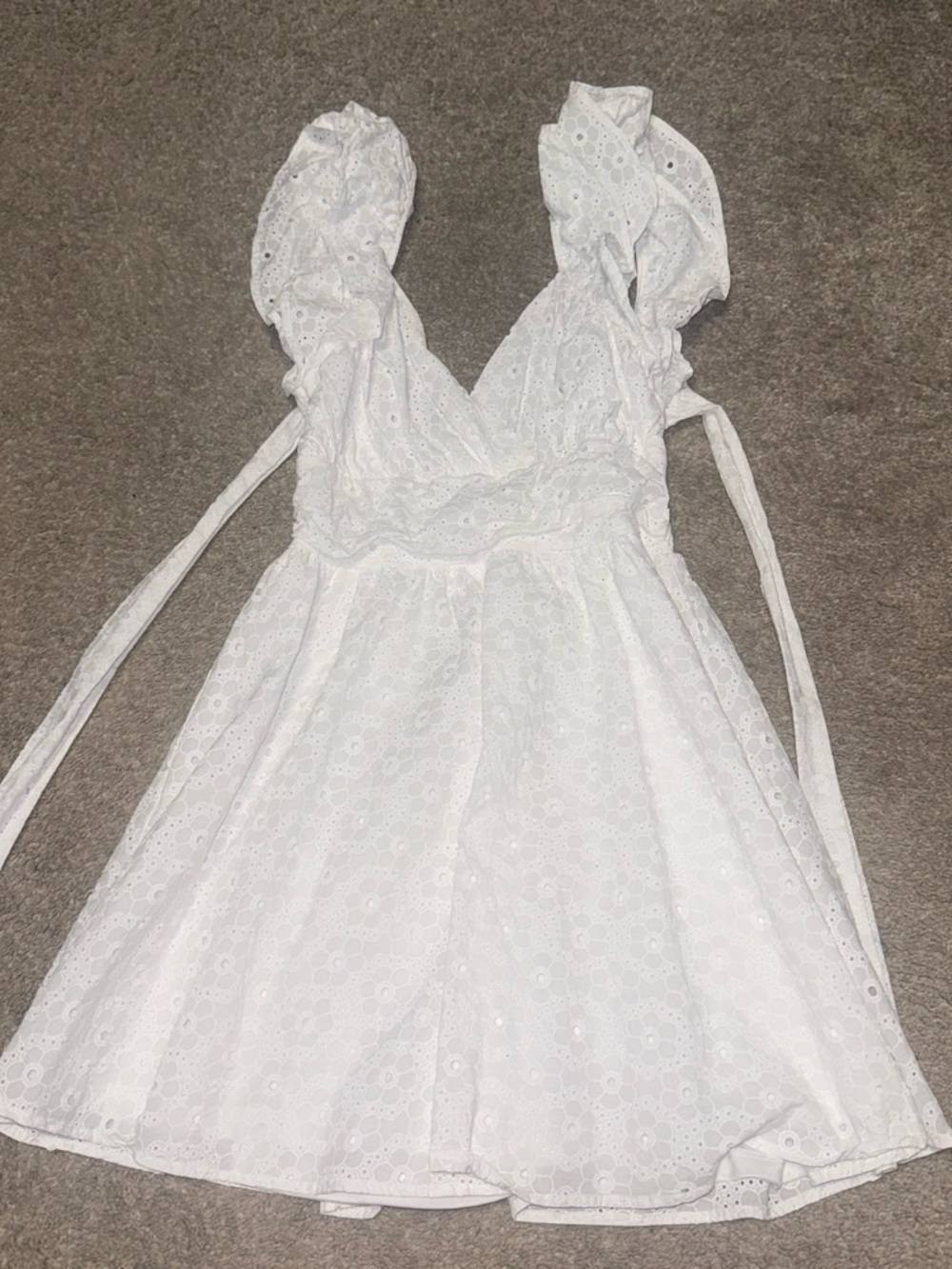 Altar'd State White Eyelet Wrap Mini Dress